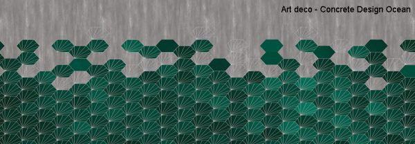tapet design Art Deco concrete tiles imagine perete 01