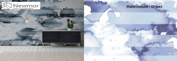 tapet personalizat nemor watercolour design stripes imagine