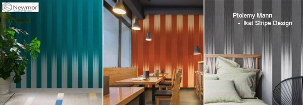 tapet personalizat newmor design ptolemy mann ikat stripe imagine 1